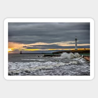 Seaburn and Roker Lighthouses Sticker